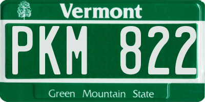 VT license plate PKM822
