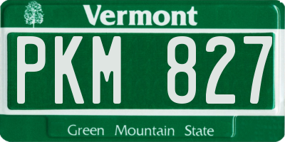 VT license plate PKM827