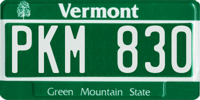 VT license plate PKM830