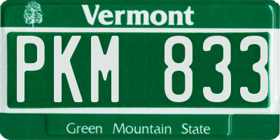 VT license plate PKM833
