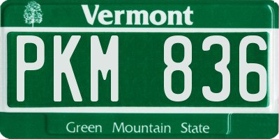 VT license plate PKM836