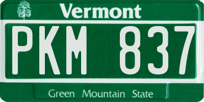 VT license plate PKM837