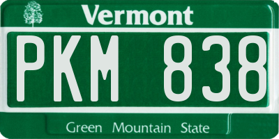VT license plate PKM838
