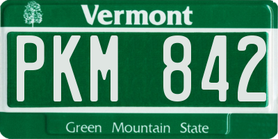 VT license plate PKM842