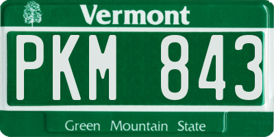 VT license plate PKM843