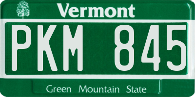 VT license plate PKM845
