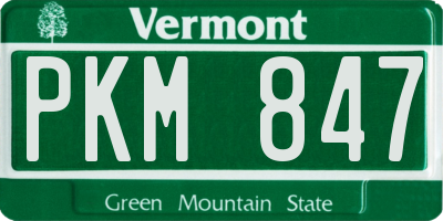 VT license plate PKM847