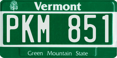 VT license plate PKM851