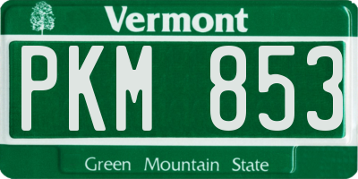 VT license plate PKM853