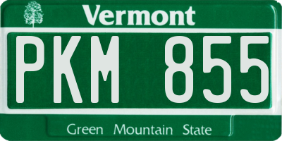VT license plate PKM855