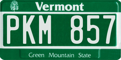 VT license plate PKM857