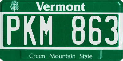 VT license plate PKM863