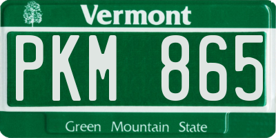 VT license plate PKM865