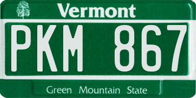 VT license plate PKM867