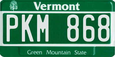 VT license plate PKM868