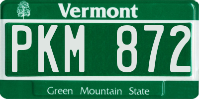 VT license plate PKM872