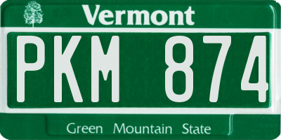 VT license plate PKM874