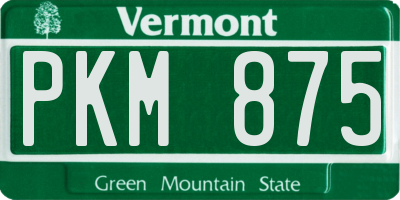 VT license plate PKM875