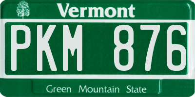 VT license plate PKM876