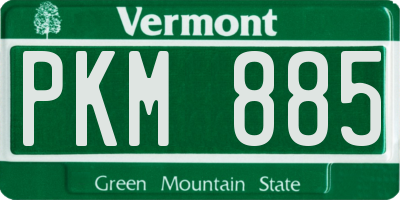 VT license plate PKM885