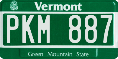 VT license plate PKM887