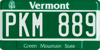 VT license plate PKM889
