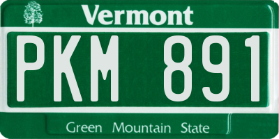 VT license plate PKM891