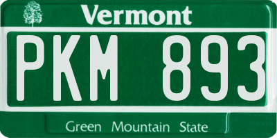 VT license plate PKM893