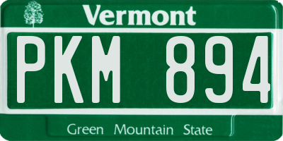 VT license plate PKM894