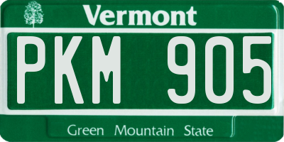 VT license plate PKM905