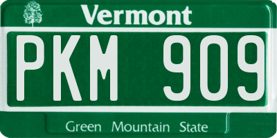 VT license plate PKM909