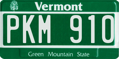 VT license plate PKM910