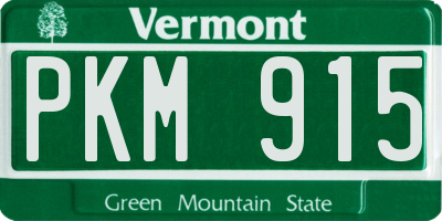 VT license plate PKM915
