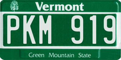 VT license plate PKM919