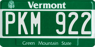 VT license plate PKM922