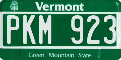 VT license plate PKM923