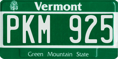 VT license plate PKM925
