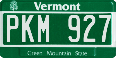 VT license plate PKM927