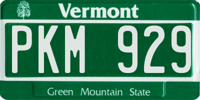 VT license plate PKM929