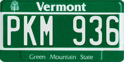 VT license plate PKM936