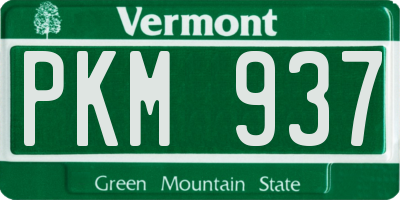 VT license plate PKM937
