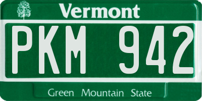 VT license plate PKM942