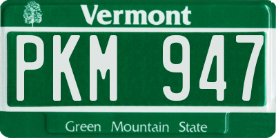 VT license plate PKM947