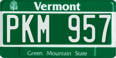 VT license plate PKM957
