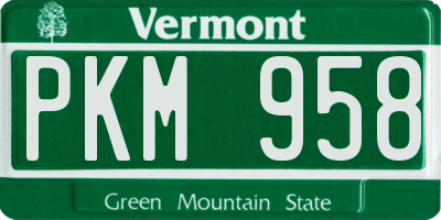 VT license plate PKM958