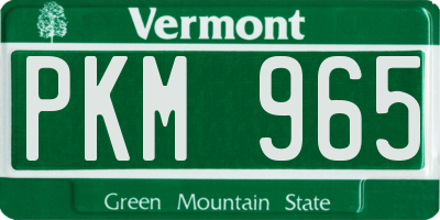 VT license plate PKM965
