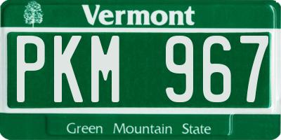 VT license plate PKM967