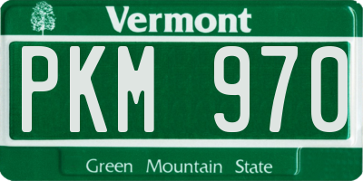VT license plate PKM970
