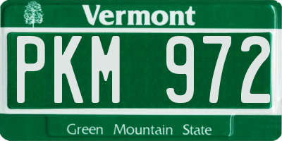 VT license plate PKM972