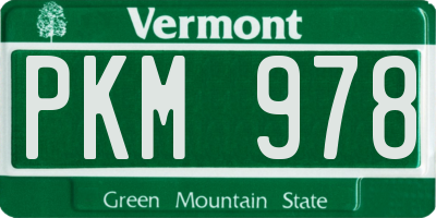 VT license plate PKM978